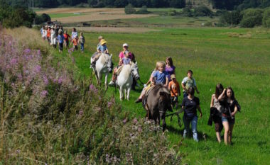 Kinder bei der Pferdewanderung im Naturpark Hoher Vogelsberg | BERLIN MIT KIND
