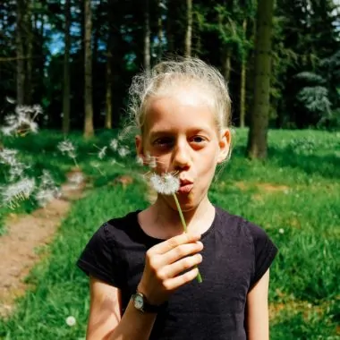 Kind Pusteblume Naturkurse