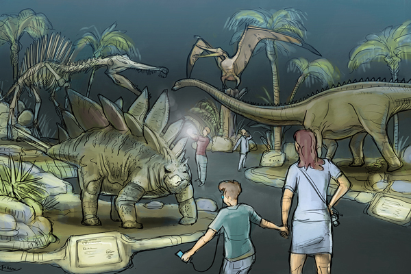 Dino World Illustration | München mit Kind