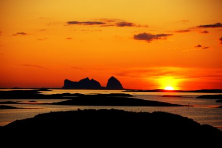 Fjordkind Norwegen Inselhüpfen mit Kanu und Rad Sonnenuntergang ©ToFoto