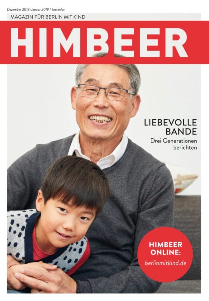 Cover, HIMBEER-Familienmagazin, Dezember/Januar Ausgabe, Familienbande // München mit Kind