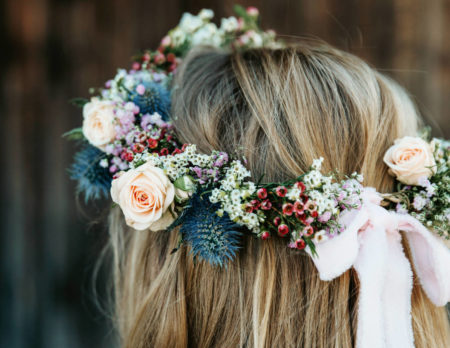 Einen sommerlichen Haarkranz basteln // HIMBEER