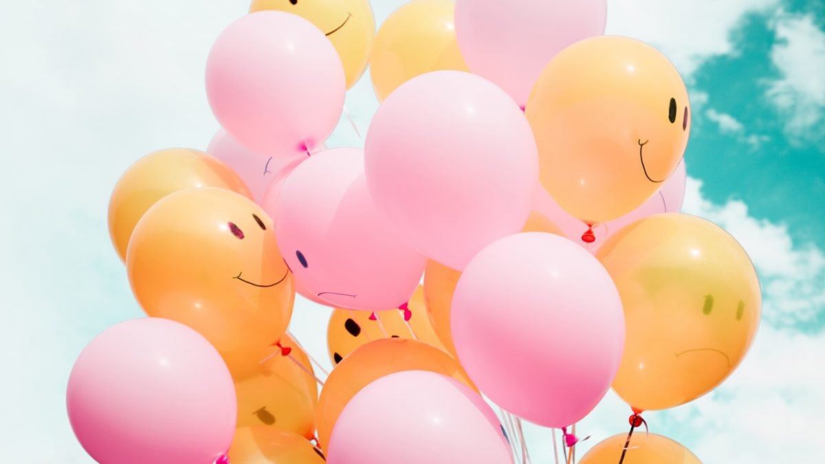Kindergeburtstag Ballons Smileys Himmel // HIMBEER