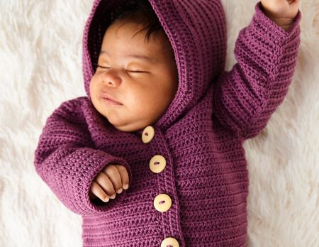 DIY: JAcke mit Kapuze für Babys häkeln // HIMBEER