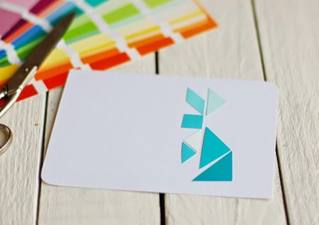 Tangram-Osterkarten – Basteln mit Kinder zu Ostern // HIMBEER