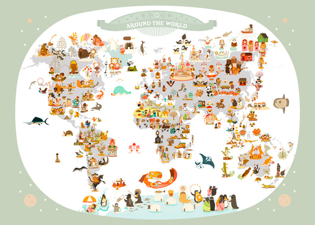 Weltkarte für Kinder // HIMBEER