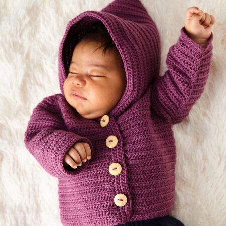 DIY: JAcke mit Kapuze für Babys häkeln // HIMBEER
