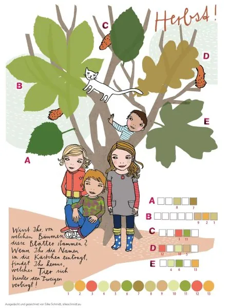 HIMBEERCHEN Kinderrätsel von Silke Schmidt: Herbstlaub im Blätterwald // HIMBEER