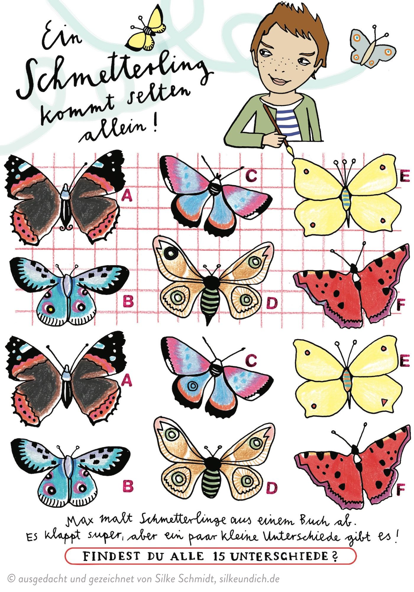 Kinderrätsel „Ein Schmetterling kommt selten allein“ von Silke Schmidt // HIMBEER