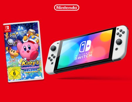 Sommer-Gewinnspiel 2023: Ein rosarotes Kirby-Gaming-Paket von Nintendo // HIMBEER