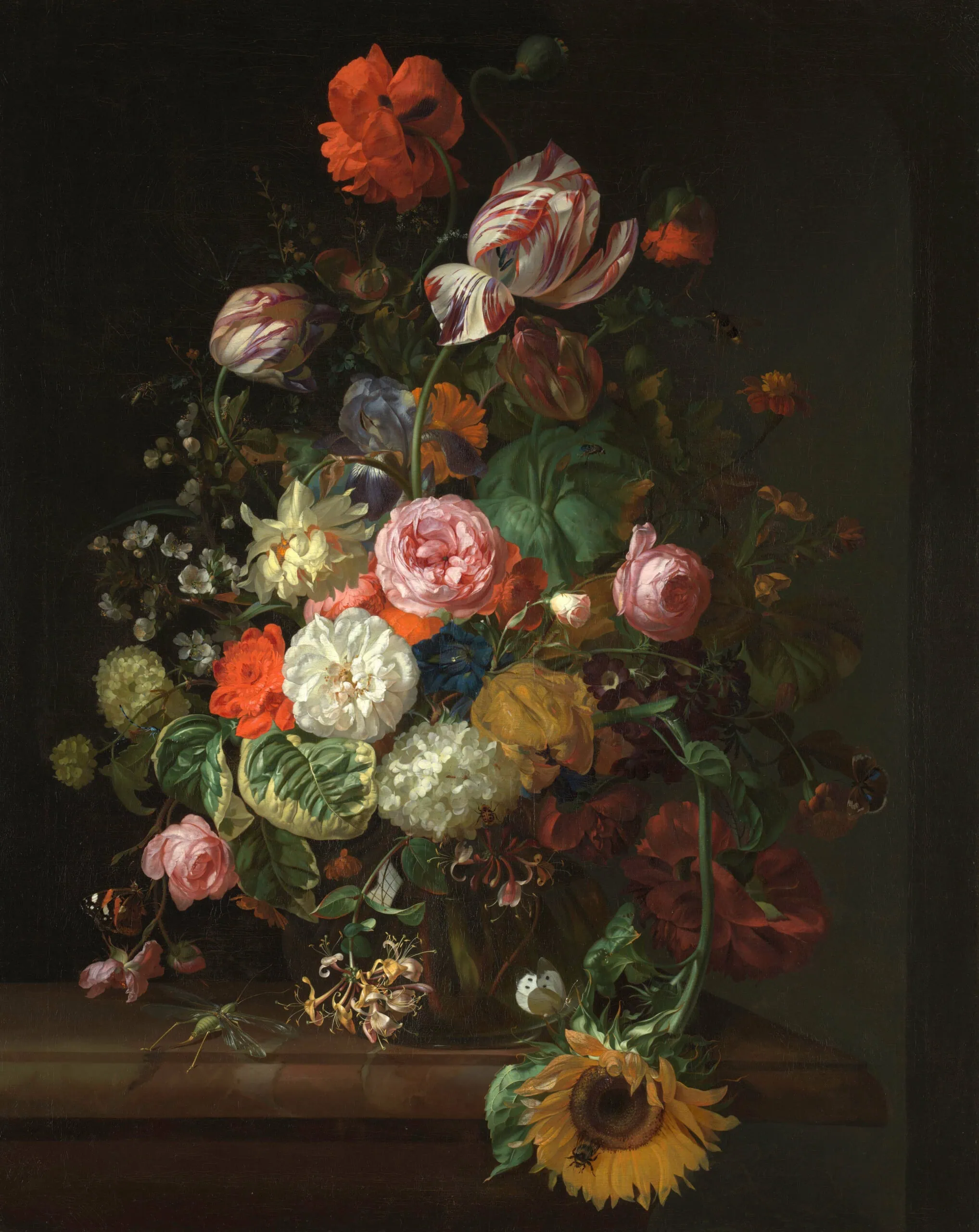 Ausstellungen im November: Rachel Ruysch (1664-1750)Stillleben mit Rosen, Tulpen und Sonnenblume, 1710 // HIMBEER