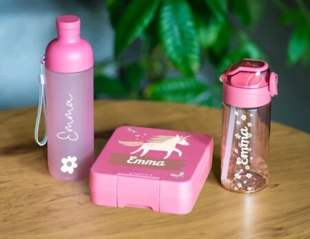 Lunchset mit Trinkflasche und Brotdose von Gutmarkiert // HIMBEER