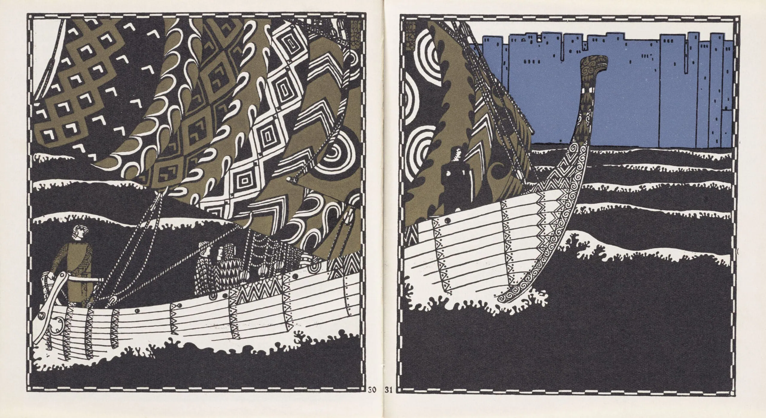 Die Nibelungen. Dem deutschen Volke wiedererzählt von Franz Keim Illustrationen: Carl Otto Czeschka, 1924 Wien/Leipzig: Verlag Gerlach u. Wiedling, Inv.-Nr. 455/28 Die Neue Sammlung – The Design Museum // HIMBEER