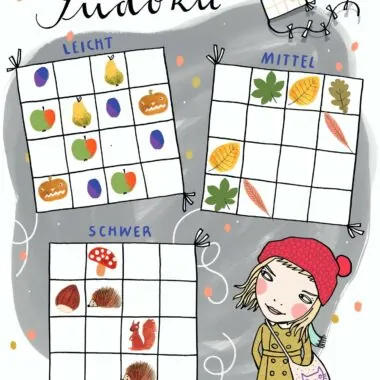 HIMBEERCHEN – Kostenloses Kinderrätsel: Herbst-Sudoku // HIMBEER