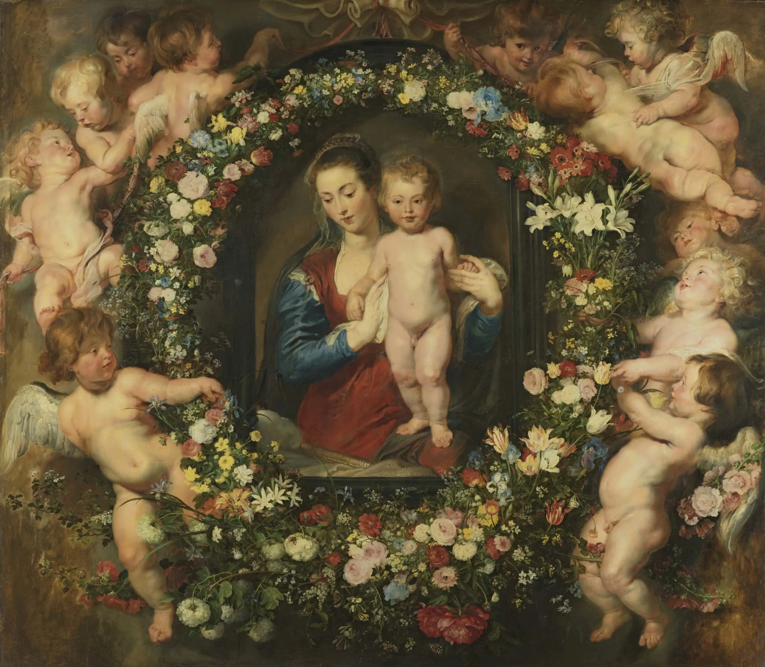 Tipps fürs Wochenende (KW 47) mit Kindern in München: Peter Paul Rubens und Jan Brueghel d. Ä., Madonna im Blumenkranz, um 1616/18, All eyes on Alte Pinakothek // HIMBEER