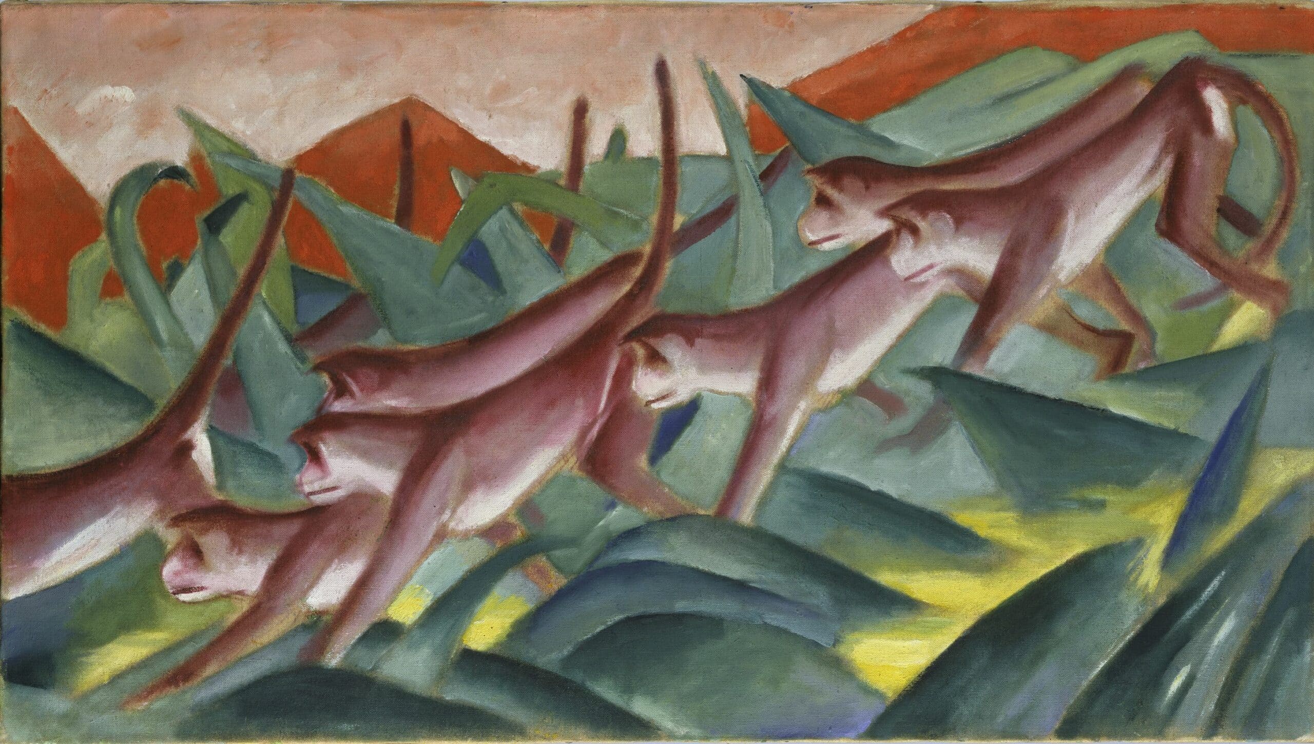 Franz Marc, Affenfries, 1911, Öl auf Leinwand, Hamburger Kunsthalle, Foto: bpk | Hamburger Kunsthalle | Elke Walford