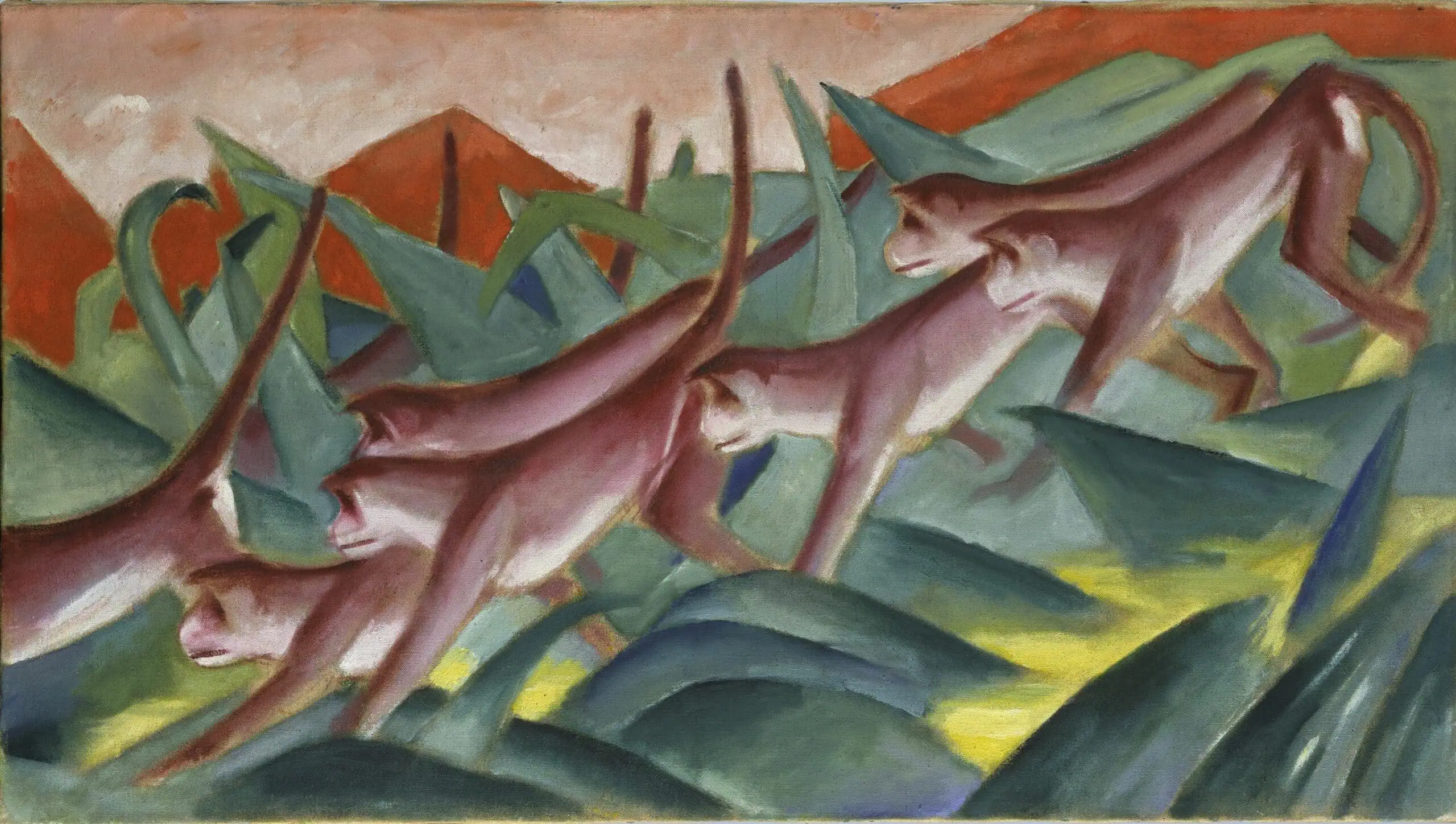 Franz Marc, Affenfries, 1911, Öl auf Leinwand, Hamburger Kunsthalle, Foto: bpk | Hamburger Kunsthalle | Elke Walford