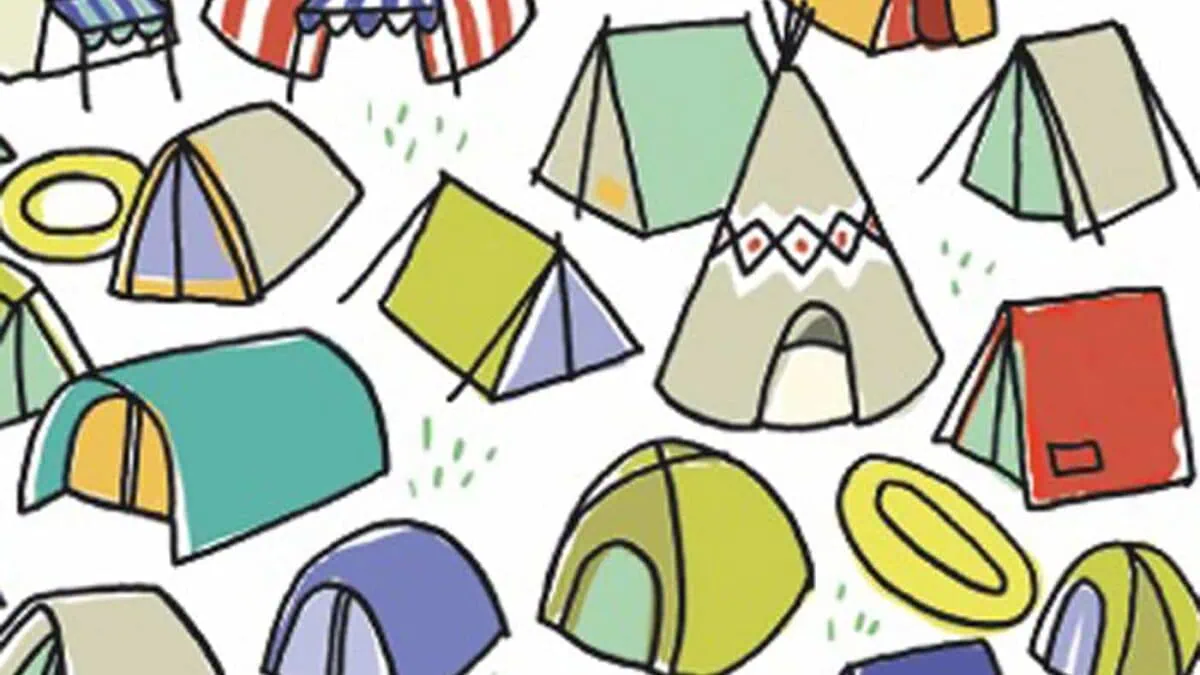 Kinderrätsel kostenlos zum Ausdrucken: Zeltplatz mit Kindern // HIMBEER