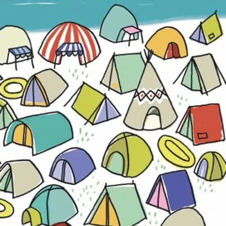 Kinderrätsel kostenlos zum Ausdrucken: Zeltplatz mit Kindern // HIMBEER