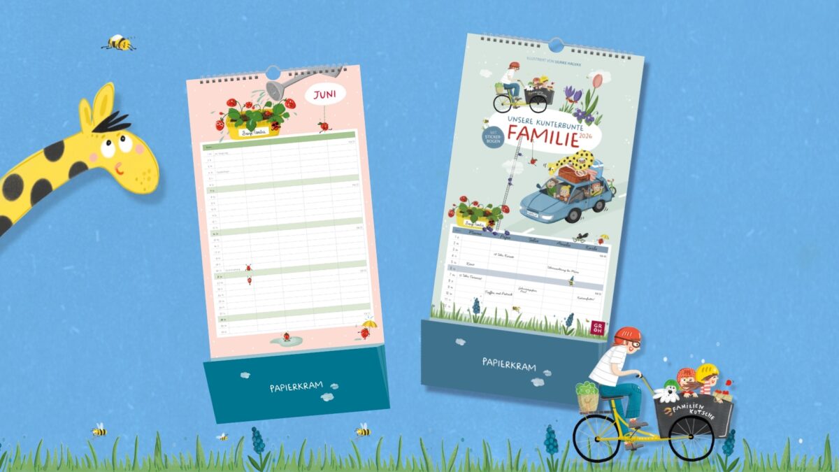 Familienkalender 2026: Unsere kunterbunte Familie - Die Geschenkverlage / Groh Verlag // HIMMBEER