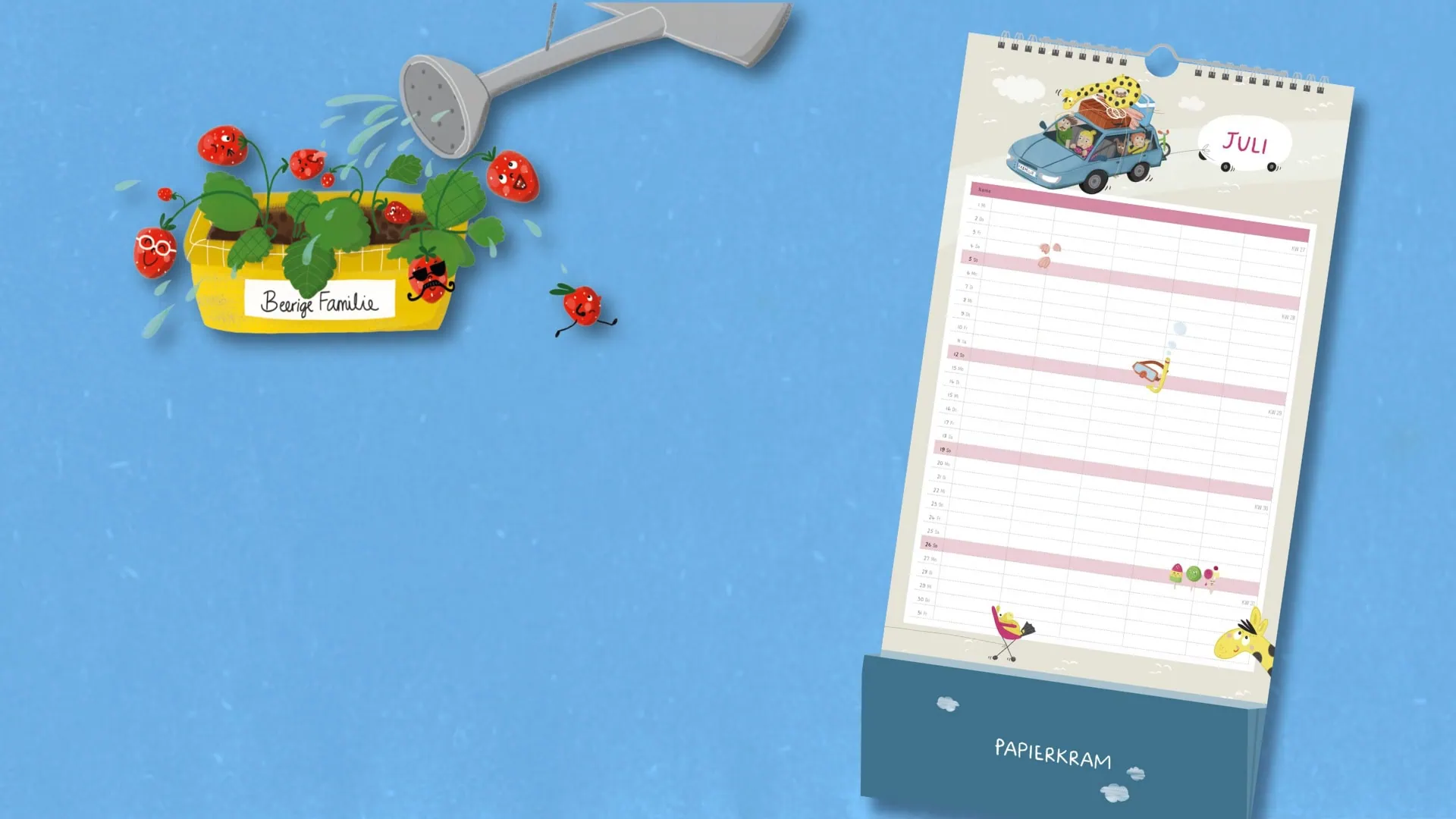 Familienkalender 2026: Unsere kunterbunte Familie - Die Geschenkverlage / Groh Verlag // HIMMBEER