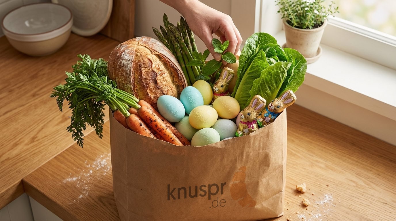 Einkaufs-Gutschein im Wert von 50 Euro von Knuspr im Oster-Gewinnspiel // HIMBEER