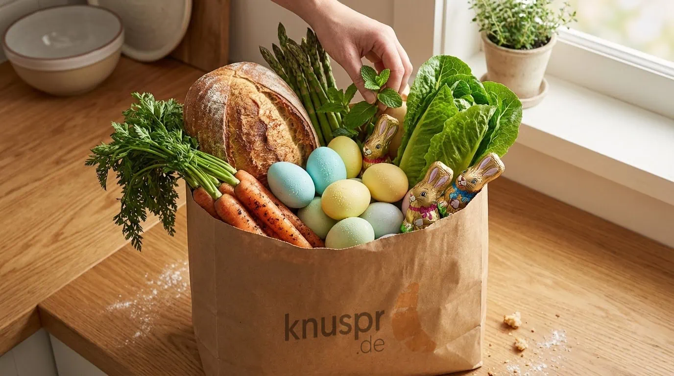 Einkaufs-Gutschein im Wert von 50 Euro von Knuspr im Oster-Gewinnspiel // HIMBEER