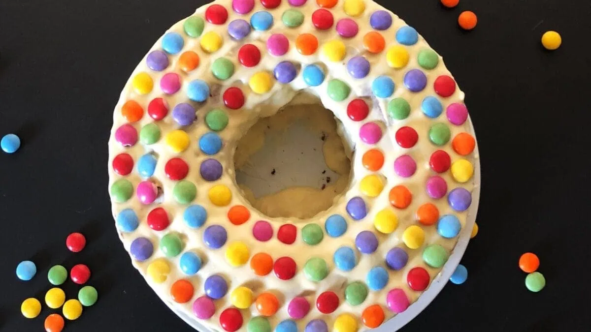 HIMBEER Geburtstagsklassiker: Schokokuchen mit Smarties – einfaches Rezept