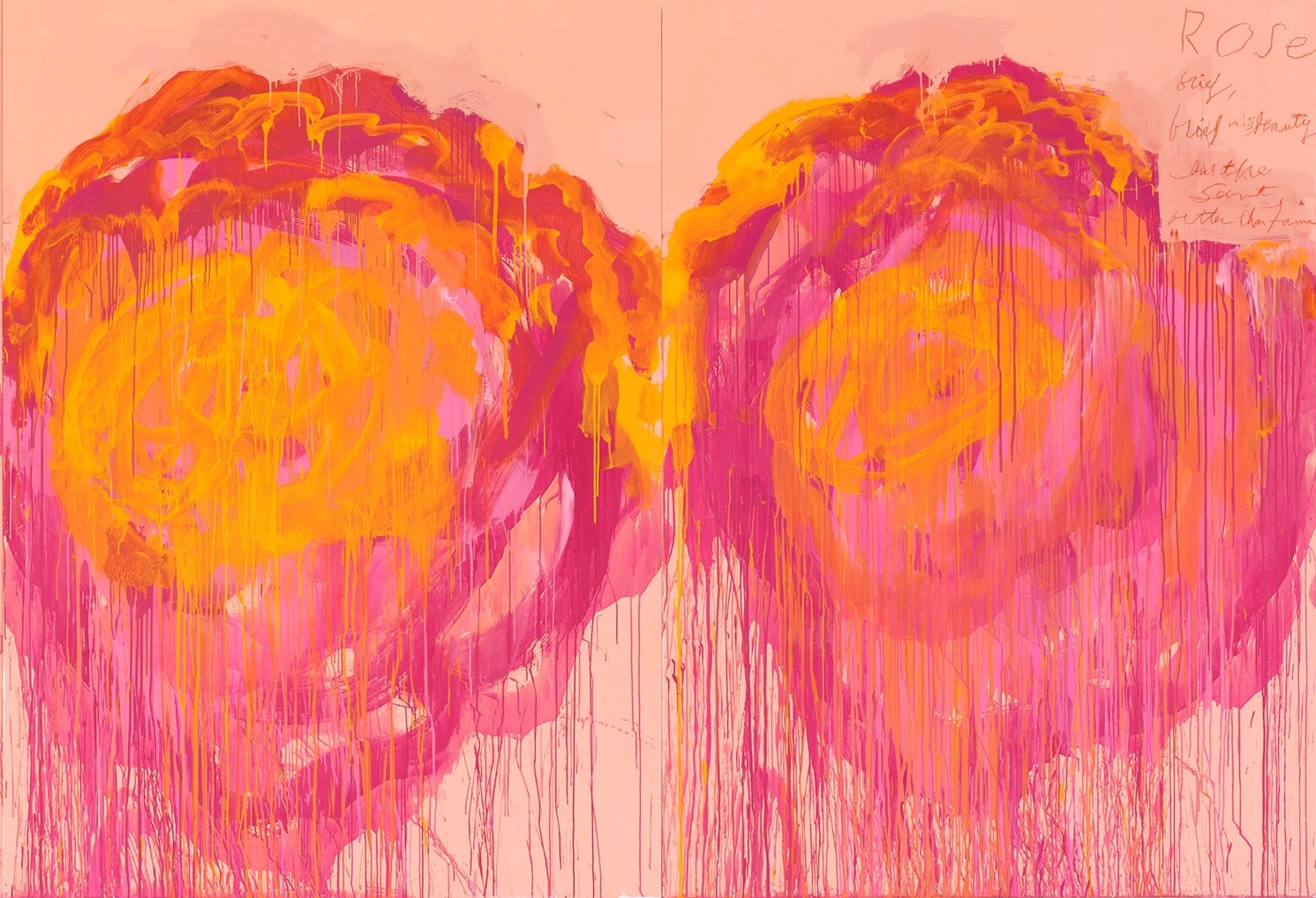 Cy Twombly, Untitled (Roses) (Detail), 2008, Udo und Anette Brandhorst Sammlung, MuseumBrandhorst – Tipps für die fünfte Sommerferienwoche KW 36 // HIMBEER